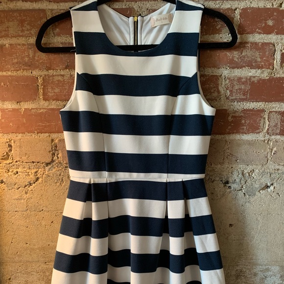 Navy and white striped cocktail dress - Picture 2 of 5